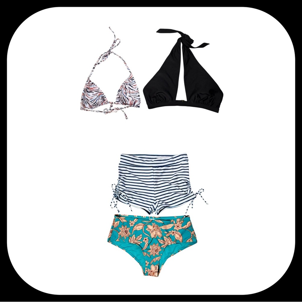 4 Piece Bundle New Swimsuit Separates Tops & Bottoms Bikinis M